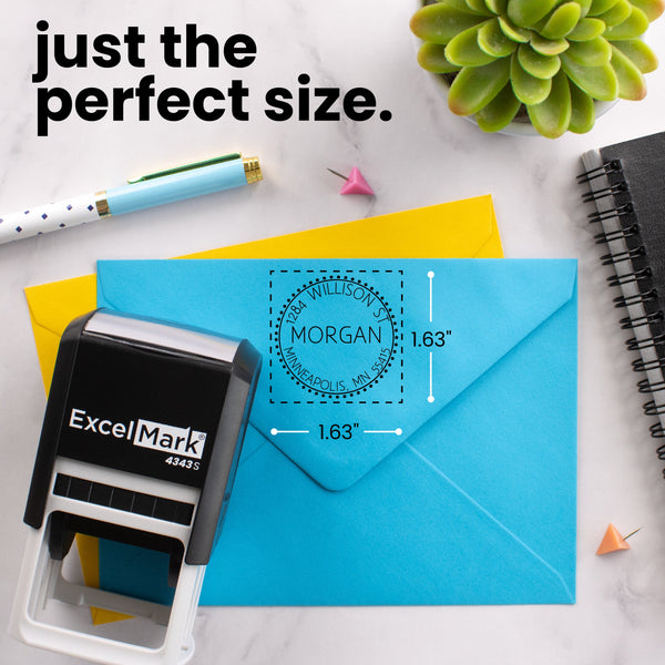Dotted Circle Address Stamp
