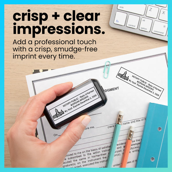 Self-Inking Kansas Notary Stamp