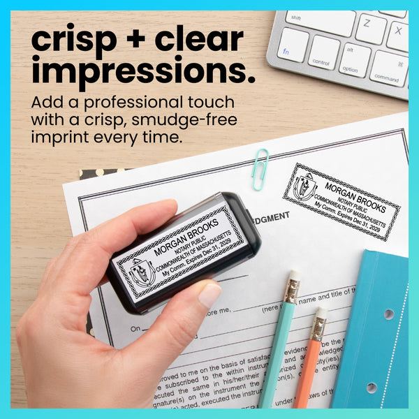 Self-Inking Massachusetts Notary Stamp