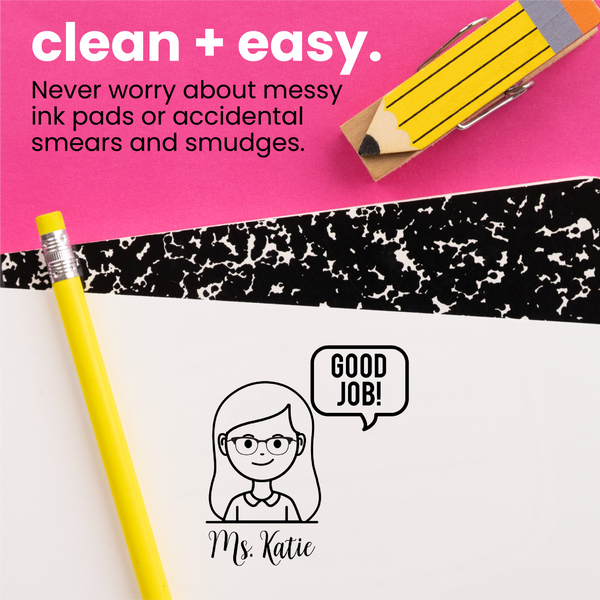 Custom Talking Bubble Avatar Teacher Stamp