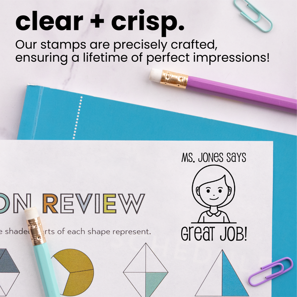 Custom Great Job Avatar Teacher Stamp