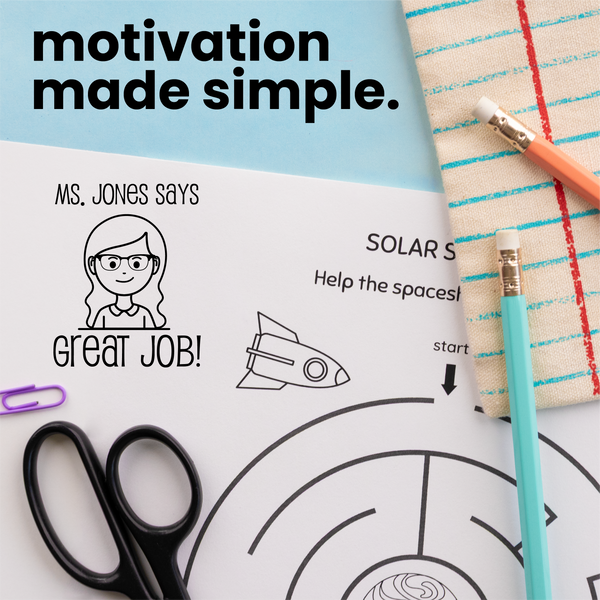 Custom Great Job Avatar Teacher Stamp