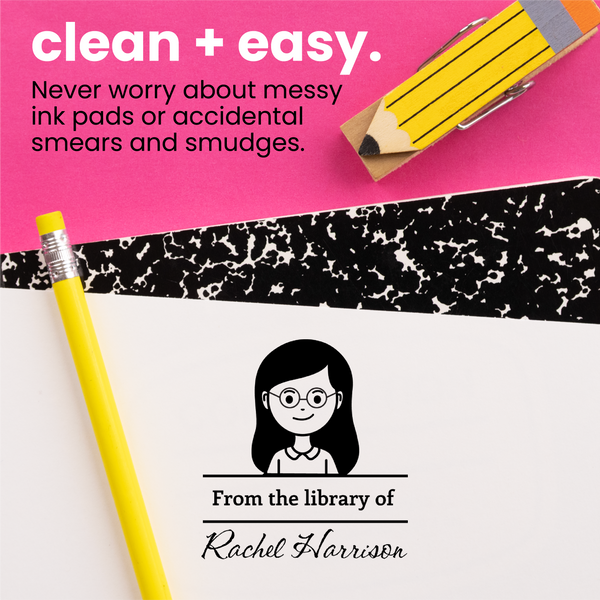 Custom Library Books Avatar Teacher Stamp