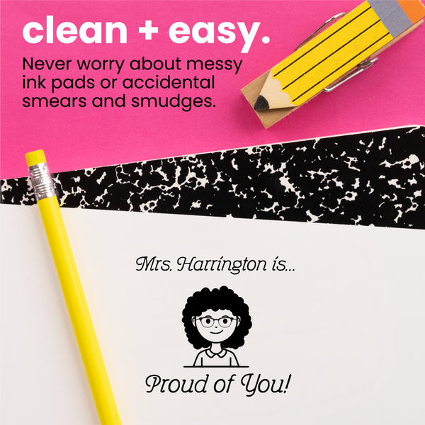 Custom Proud of You Avatar Teacher Stamp