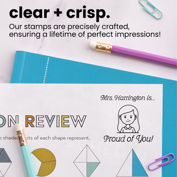 Custom Proud of You Avatar Teacher Stamp
