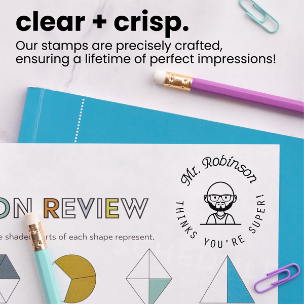 Custom Super Avatar Teacher Stamp