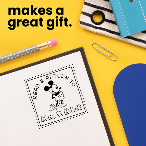 Steamboat Willie Reads Book Stamp
