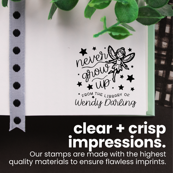 Never Grow Up Book Stamp