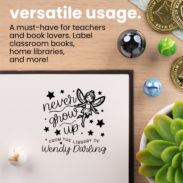 Never Grow Up Book Stamp