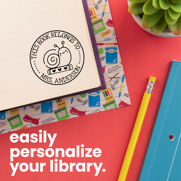 Book Buddies Snail Book Stamp