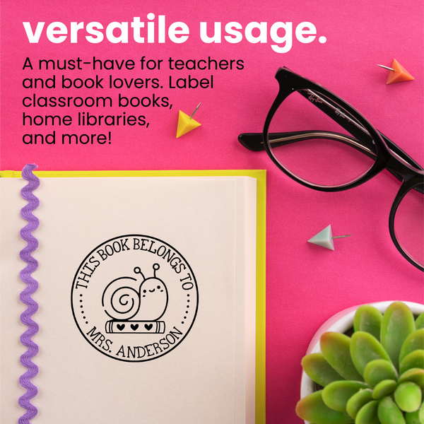 Book Buddies Snail Book Stamp