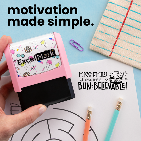 Puns of Praise Hamburger Teacher Stamp