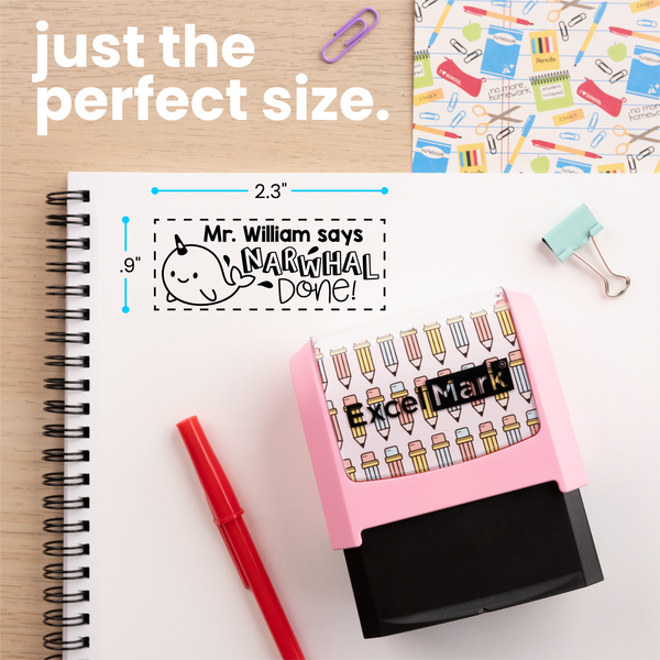 Puns of Praise Narwhal Teacher Stamp