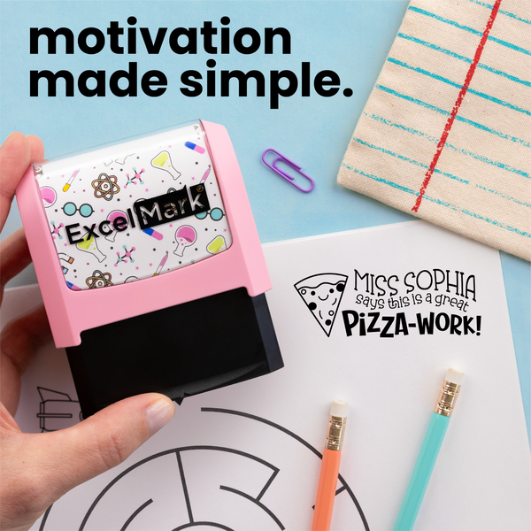 Puns of Praise Pizza Teacher Stamp
