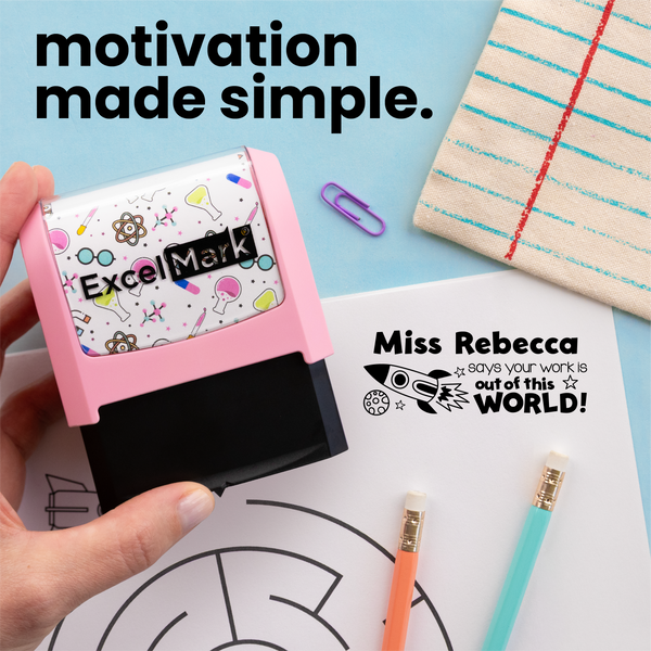 Puns of Praise Space Teacher Stamp