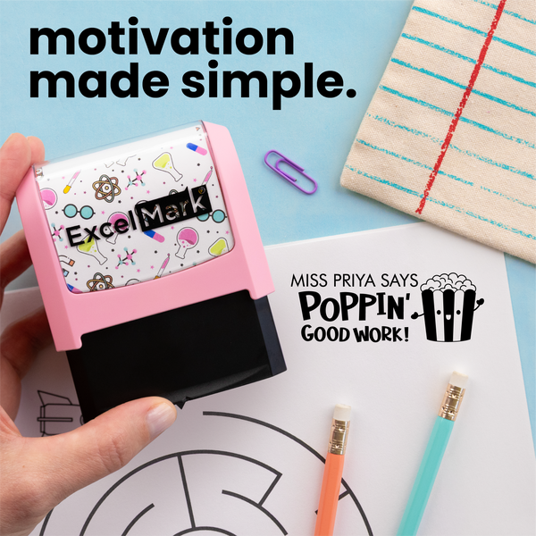 Puns of Praise Popcorn Teacher Stamp