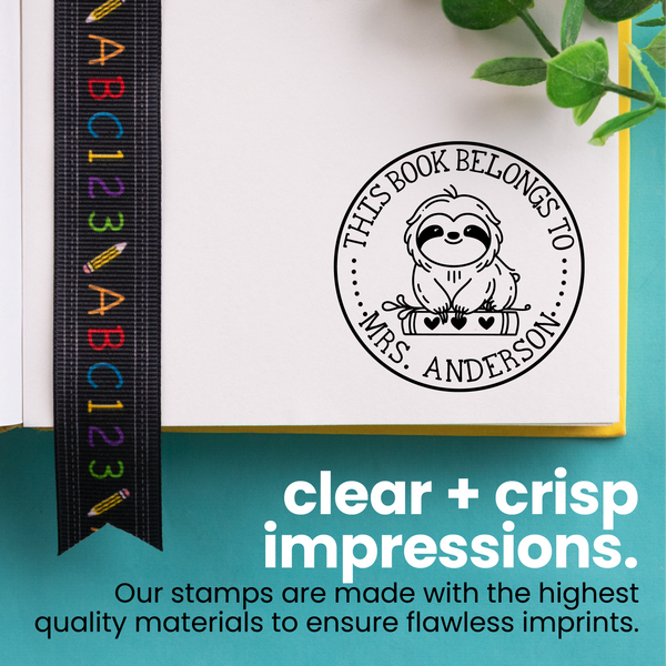 Book Buddies Sloth Book Stamp