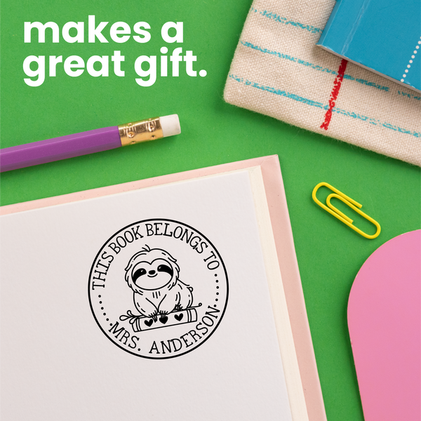 Book Buddies Sloth Book Stamp