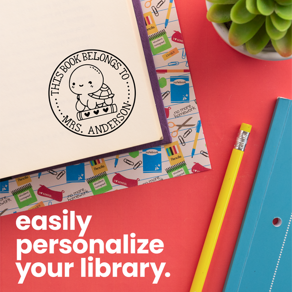Book Buddies Turtle Book Stamp