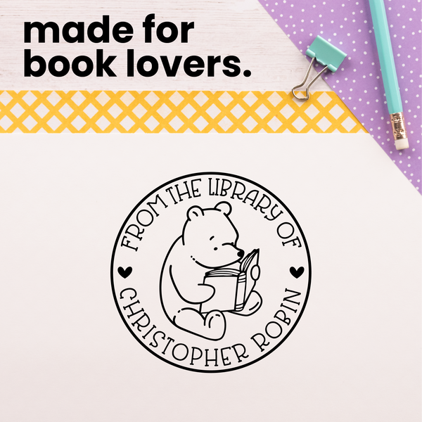 Bookish Pooh Book Stamp
