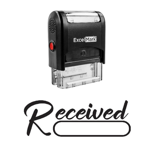 Script Round Box RECEIVED Stamp