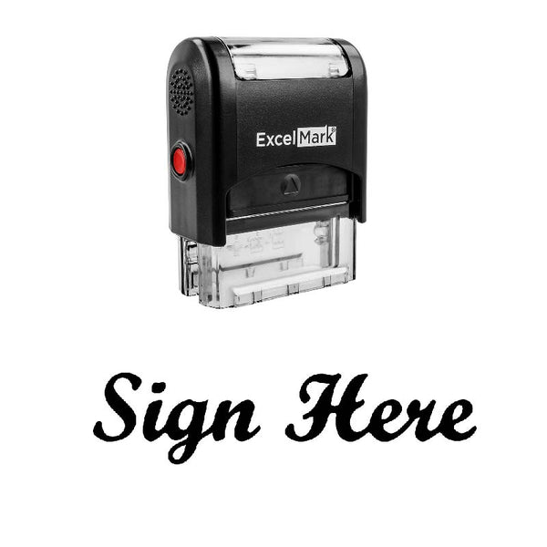 Script SIGN HERE Stamp