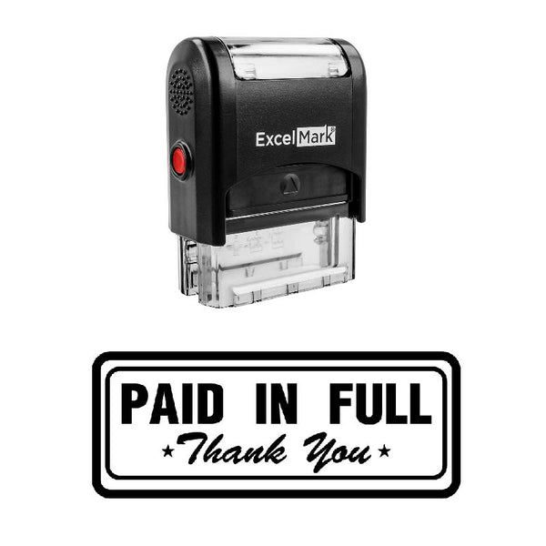 Box PAID IN FULL Thank You Stamp