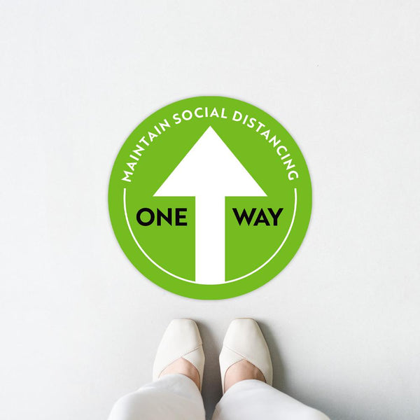 One Way Social Distancing Arrow Floor Decal