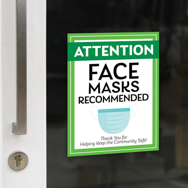 Face Masks Recommended Decal
