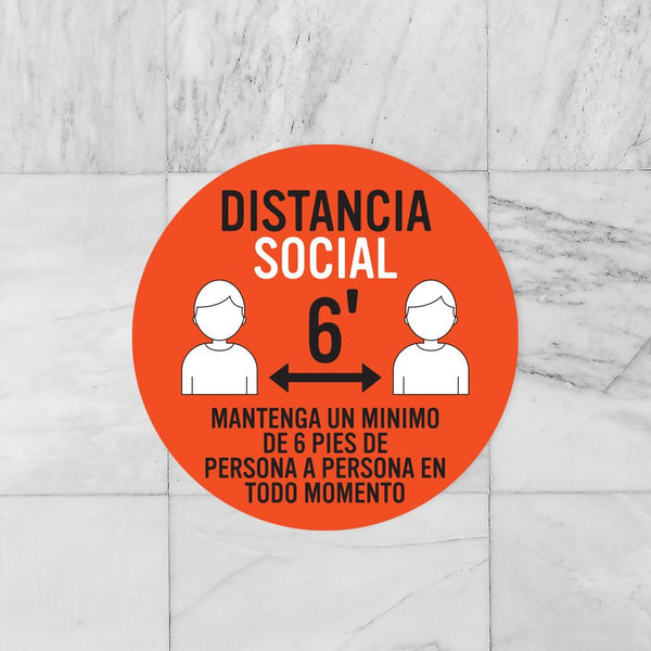 Etiquetas De Piso De 6 Pies De Distancia Social