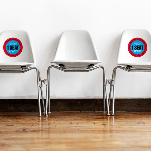 Please Stay 1 Seat Apart Chair Decal