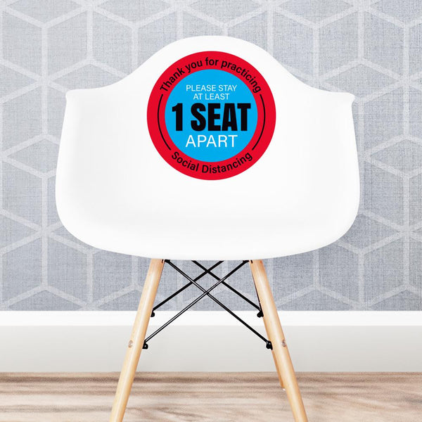 Please Stay 1 Seat Apart Chair Decal