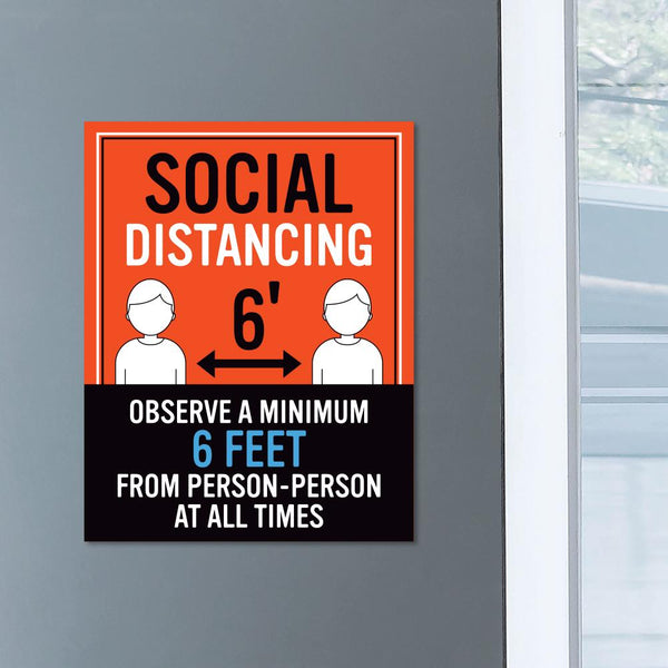 Observe A Minimum Of Six Feet Decal