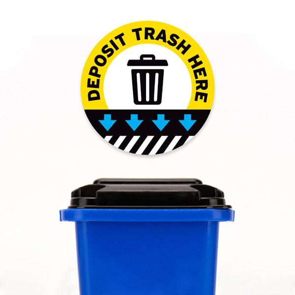 Yellow Deposit Trash Here Floor Decal