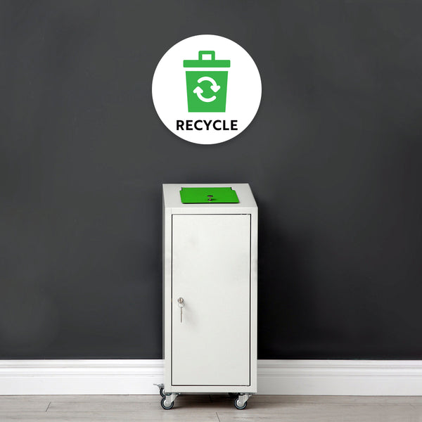 White Recycle Floor Decal