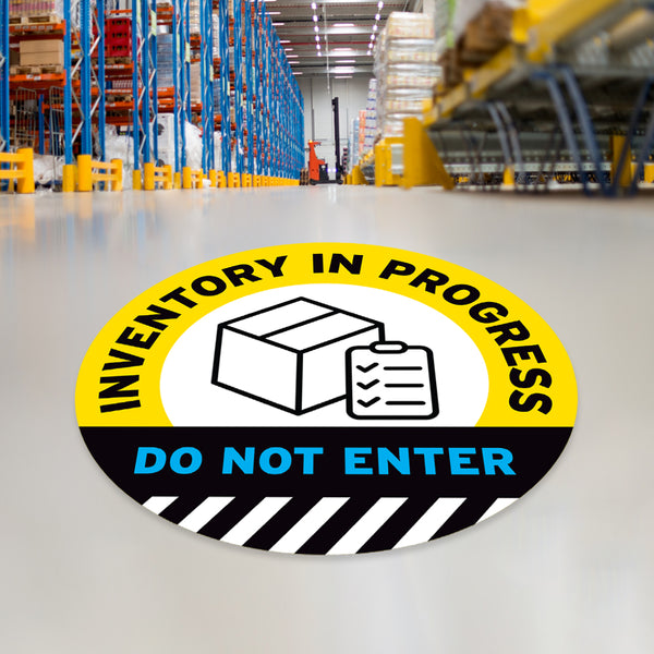 Yellow Inventory In Progress Do Not Enter Floor Decal