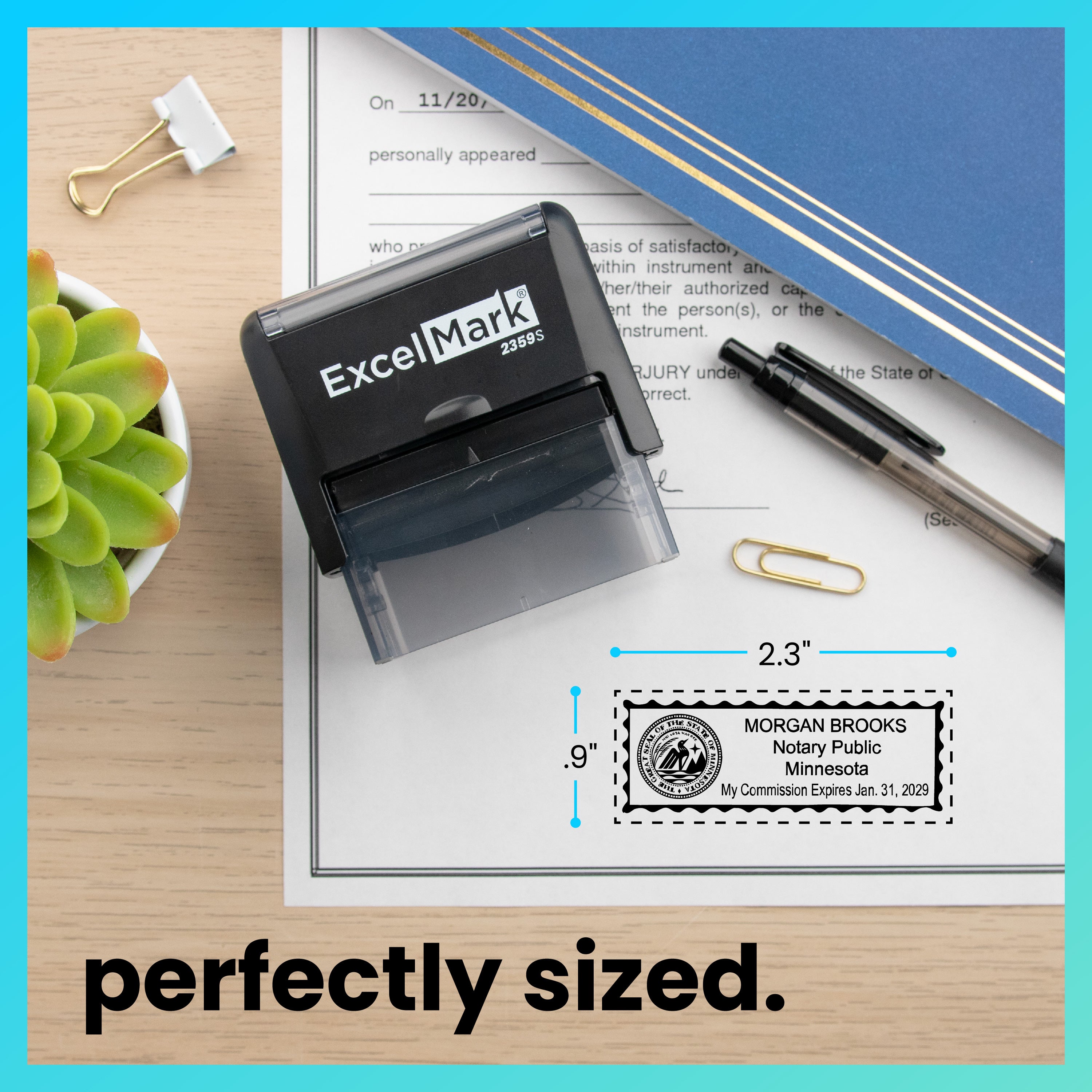 Minnesota Ink Stamp Self-Inking Minnesota Notary Stamp | ExcelMark