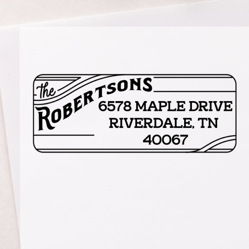 Antique Print Address Stamp