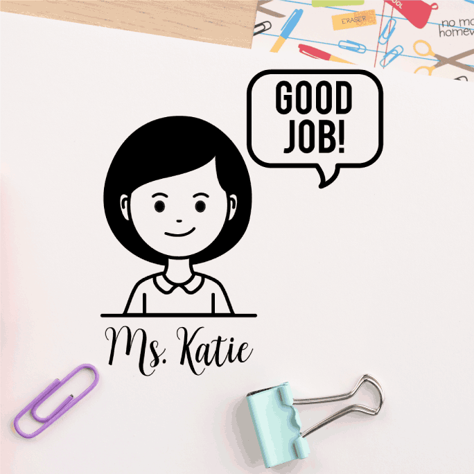 Custom Talking Bubble Avatar Teacher Stamp