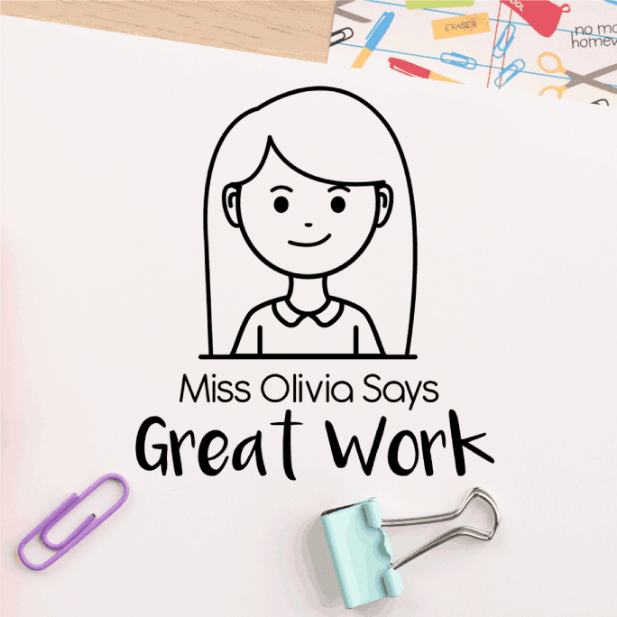 Custom Great Work Avatar Teacher Stamp