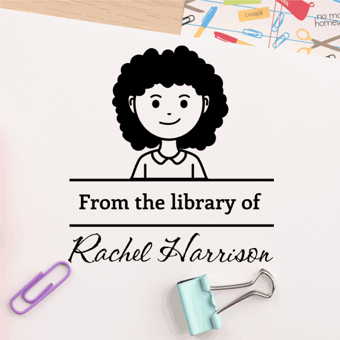 Custom Library Books Avatar Teacher Stamp
