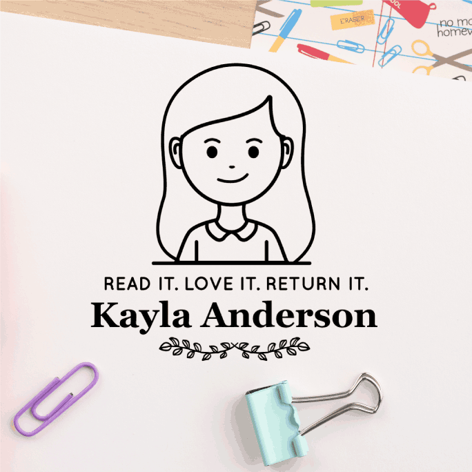 Custom Library Avatar Teacher Stamp