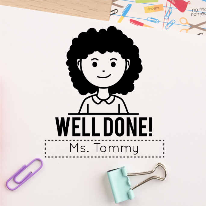 Custom Well Done Avatar Teacher Stamp