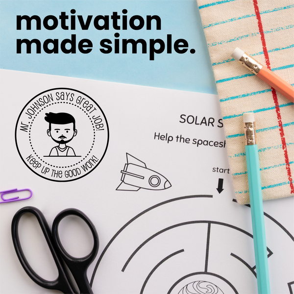 Custom Great Job Round Avatar Teacher Stamp