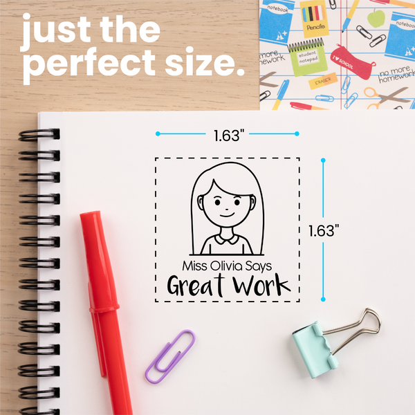 Custom Great Work Avatar Teacher Stamp
