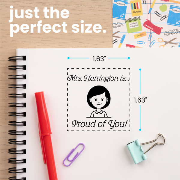 Custom Proud of You Avatar Teacher Stamp