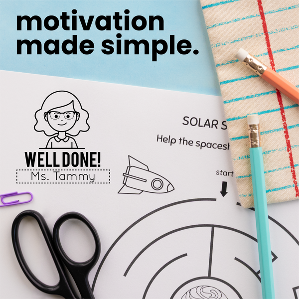 Custom Well Done Avatar Teacher Stamp