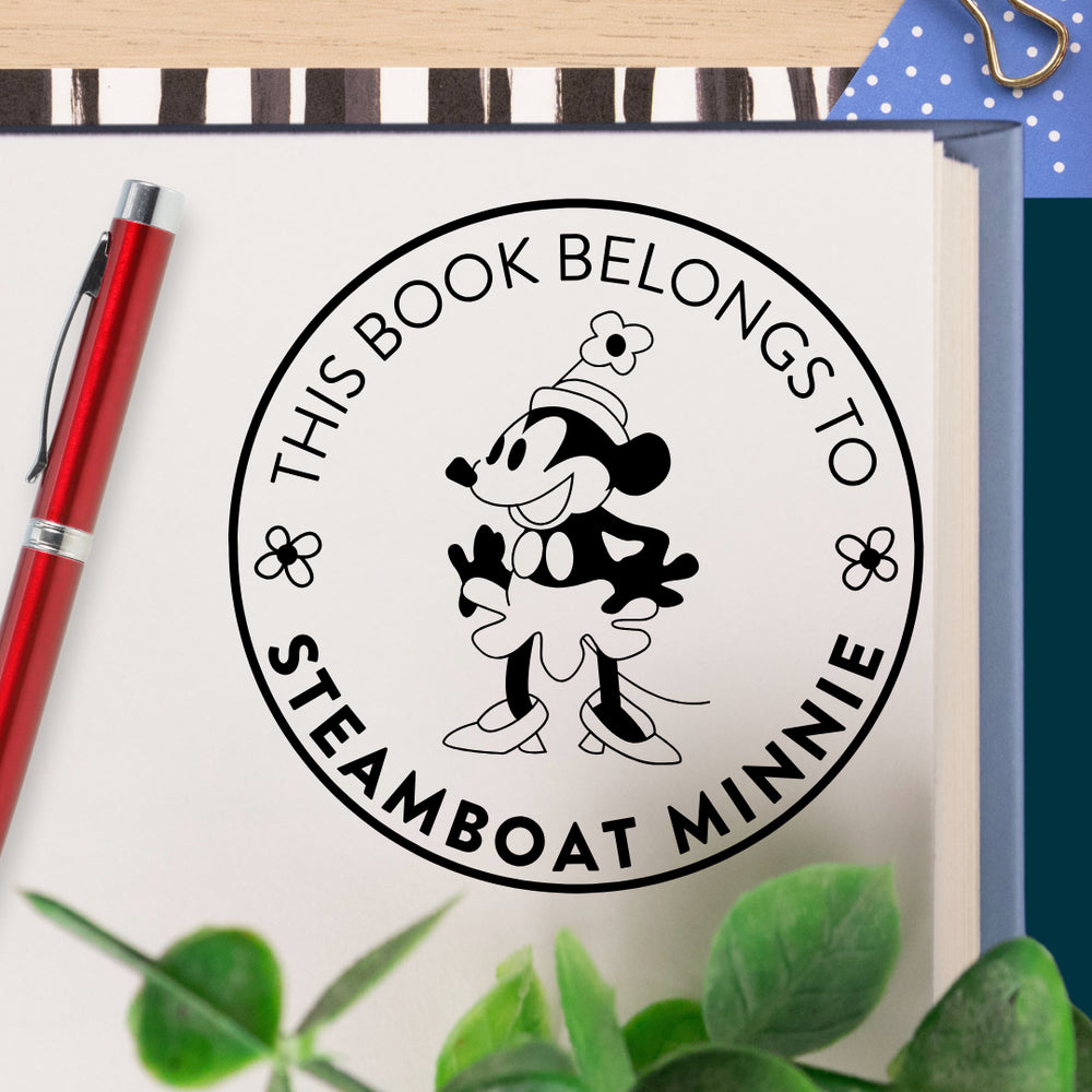 Minnie Daisy Border Book Stamp