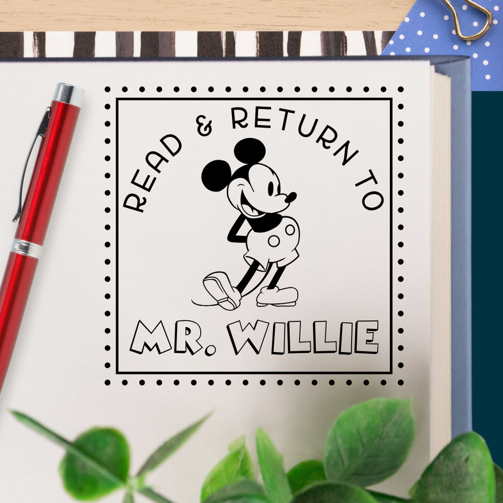 Steamboat Willie Reads Book Stamp