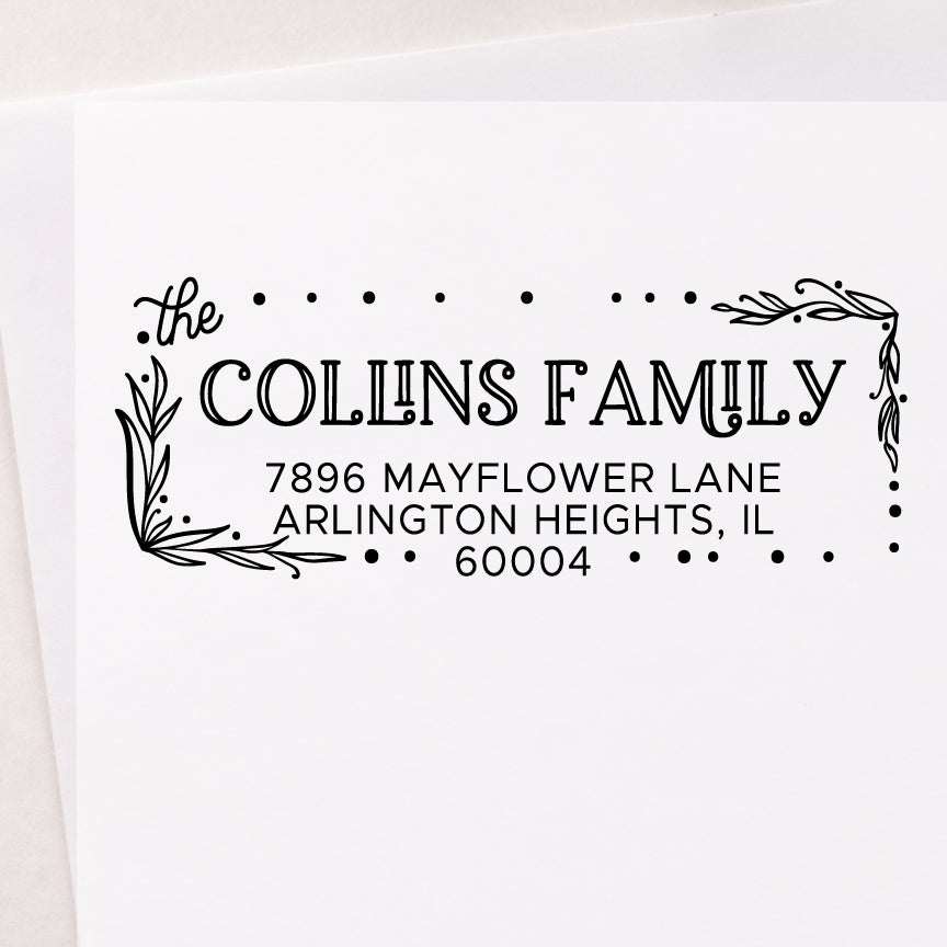Corner Vines Address Stamp
